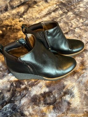 Dr Scholls Black Womens Wedge Ankle Boots